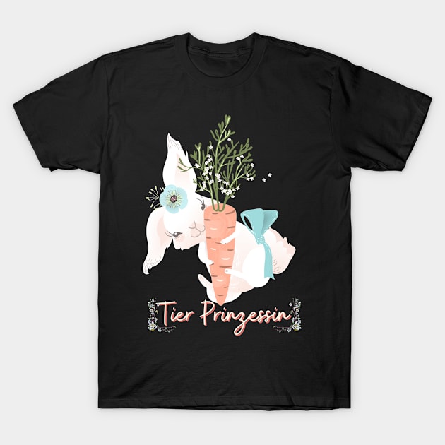 Hase Möhre Tier Prinzessin Blumen Süß T-Shirt by Maggini Art